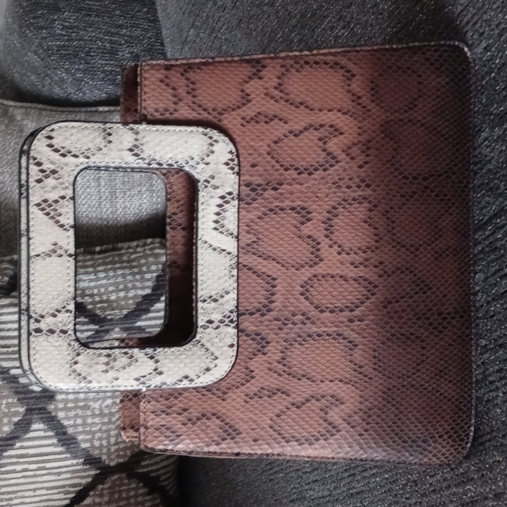 🆕 🐍HTF Vince Camuto🐍 - "Kenni" Ombre Snakeskin Print Satchel w/Square Handle - Picture 7 of 13